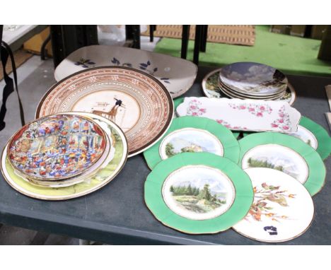 A COLLECTION OF EIGHTEEN VINTAGE CABINET PLATES TO INCLUDE PALADIN CHINA, COALPORT, ROYAL DOULTON, ETC