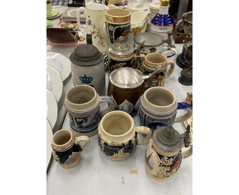 A COLLECTION OF VINTAGE AND MODERN STEINS