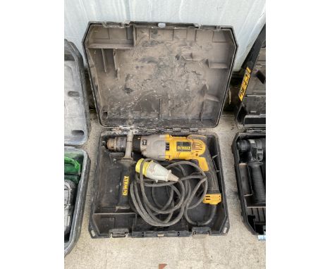 A DEWALT 110V SDS DRILL WITH CARRY CASE