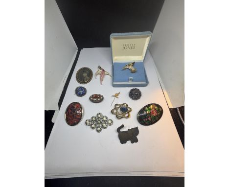 TWELVE VARIOUS VINTAGE BROOCHES