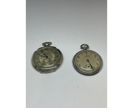 TWO VINTAGE POCKET WATCHES ONE ROAMER AND ONE VOLO