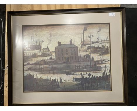 A LARGE FRAMED L.S LOWRY PRINT