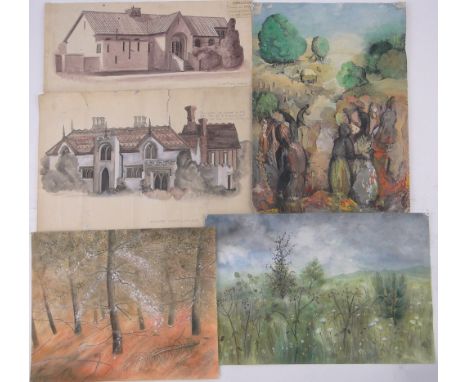 A folio of drawings and prints, various artists.