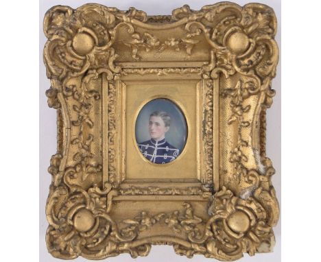 English School,19th century miniature watercolour, portrait of Charles Wright of Whitby (Yeomanry Cavalry Officer aged 21), u