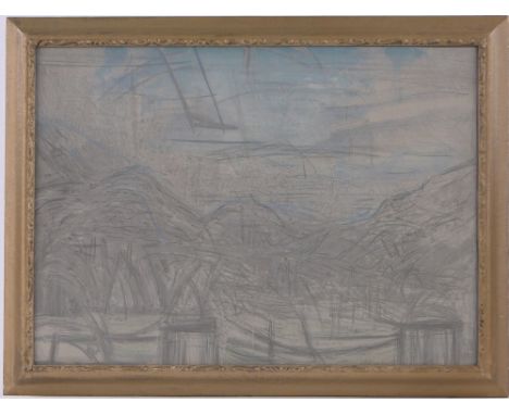 A Giacommetti,lithograph, abstract landscape, signed in the plate, 15" x 20.5", framed.