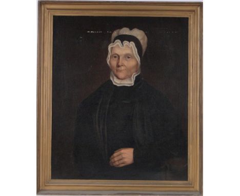 19th century oil on canvas, portrait of a woman, unsigned, 30" x 24", framed.