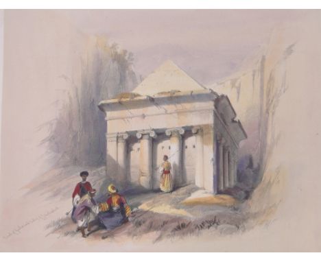 After David Roberts RA (1796-1864),hand coloured lithograph, The Tomb of Zechariah, together with 3 others from the Holy Land