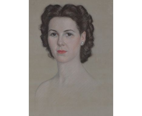 Harry Solon,coloured pastels, portrait of a lady, signed and inscribed Buenos Aires 1948, 26" x 20", framed.