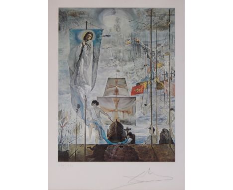 Salvador Dali (1904-1989),colour lithograph, "The Discovery of American by Christopher Columbus", signed in pencil no. 579/99