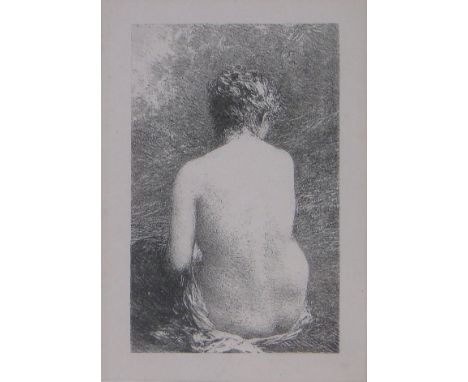 Henri Fantin Latour (1836-1904),lithograph, study of a seated woman, i 5" x 3", framed.