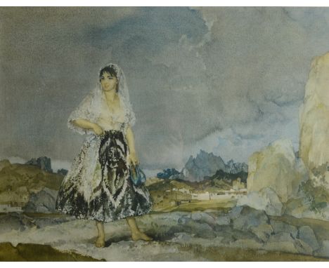 WILLIAM RUSSELL FLINT Rosalba Print Signed Image size 44 x 57cm