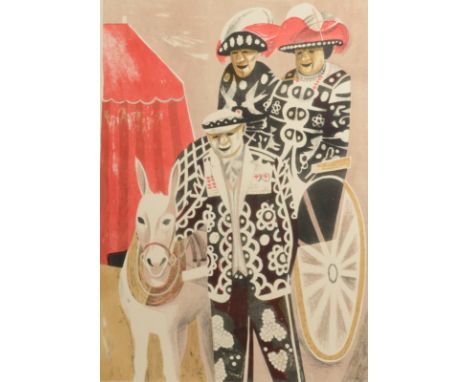 RICHARD PLATT Pearly King and Queen for the Coronation circa 1953 Three colour lithograph Signed and inscribed by the artists