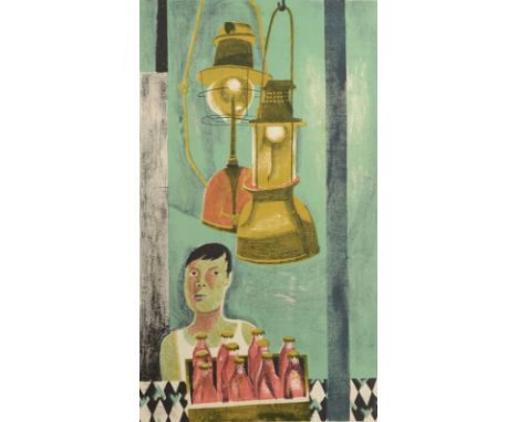 RICHARD PLATT A Crate of Drink circa 1951 Three colour lithograph Signed and inscribed by the artists widow Diane Platt Paper