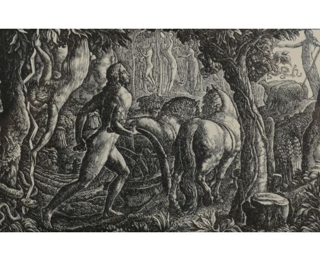 EDWARD CALVERT The Ploughman (Lister 6c) Wood engraving Signed to the print 8.3 x 12.8cm