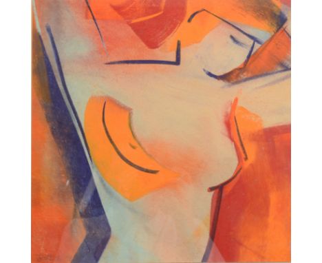 MARY STORK Nude figure Mixed media Signed and dated '98Inscribed to the back 30 x 29.5cm