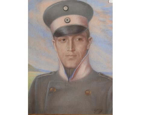 Portrait of a Prussian officer Pastel Initialled B K K ? Dated 1819 64 x 50cm