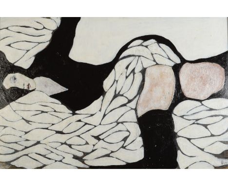 BEN CARRAVICK Woman reclining Mixed media Signed Inscribed to the back 60 x 91cm