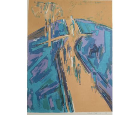 RICHARD PLATT Path through the park Three colour lithograph Signed and dated '59 #13/30 Paper size 80 x 58cm Richard Platt wa