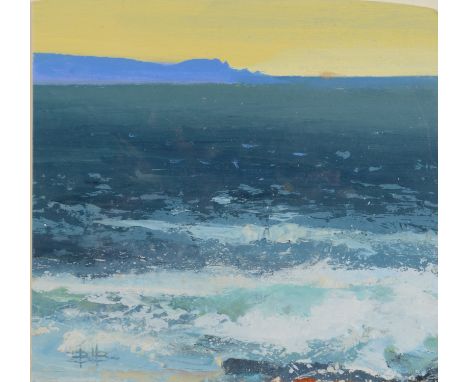 BARRIE BRAY Cudden Point from Marazion Oil on board Monogrammed Inscribed to the back 18.5 x 20cm The Bray family have long b