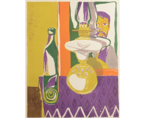 RICHARD PLATT Myself Among Other Things circa 1950 Three colour lithograph Signed and inscribed by the artists widow Diane Pl