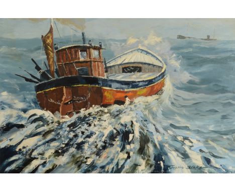 WILLIAM A VICKERS Rocks at Pednolva St Ives Oil on board Signed and dated '67 Inscribed to the back 40 x 50cm Together with a