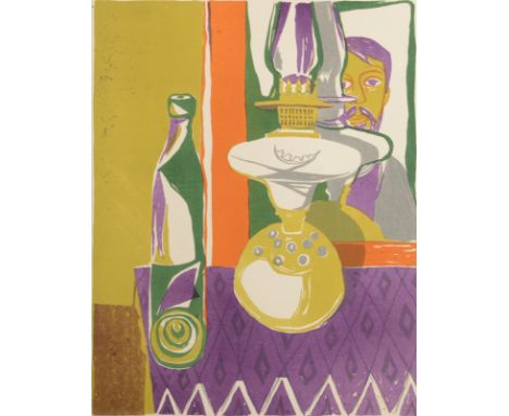 RICHARD PLATT Myself Among Other Things circa 1950 Three colour lithograph Signed and inscribed by the artists widow Diane Pl