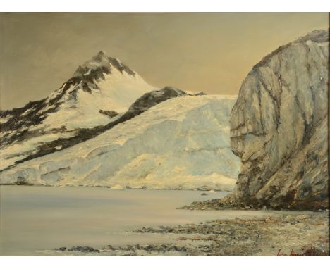 JOHN HAMILTON South Georgia near The Falklands Oil on board Signed100 45 x 60cm