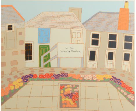 BRYAN PEARCE St Ives School of Painting Silkscreen printSigned and dated 83Inscribed 'To Sheila love from Bryan Pearce March 