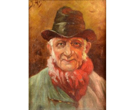 Portrait of a male Oil on canvas Indistinctly signed 21 x 15 cm