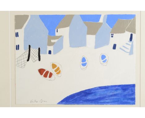 HEATHER BRAY Cove Gouache Signed 24 x 32cm The Bray family have long been influential in arts in Cornwall, having opened the 