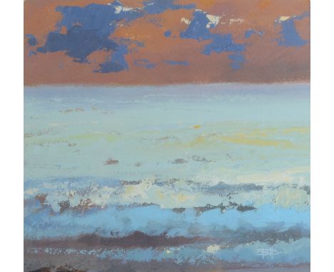 BARRIE BRAY Evening Tide Oil on board Monogrammed Inscribed to the back 29 x 30.5cm The Bray family have long been influentia