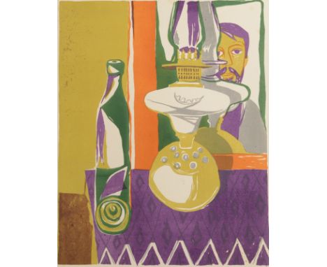 RICHARD PLATT Myself Among Other Things circa 1950 Three colour lithograph Signed and inscribed by the artists widow Diane Pl