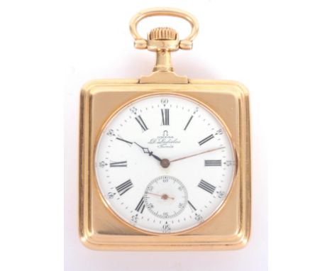 AN EARLY 20TH CENTURY 18CT GOLD OMEGA GRAND PRIX PARIS 1900 POCKET WATCH signed to the dial by the retailer D. Ladislas, Tuni