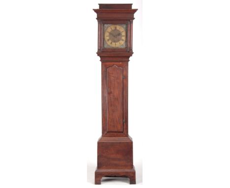 JOHN BELLING BODMYN AN 18TH CENTURY OAK BRASS DIAL 30 HOUR LONGCASE CLOCK SIGNED AND DATED 1757 the 10" dial with engraved ch