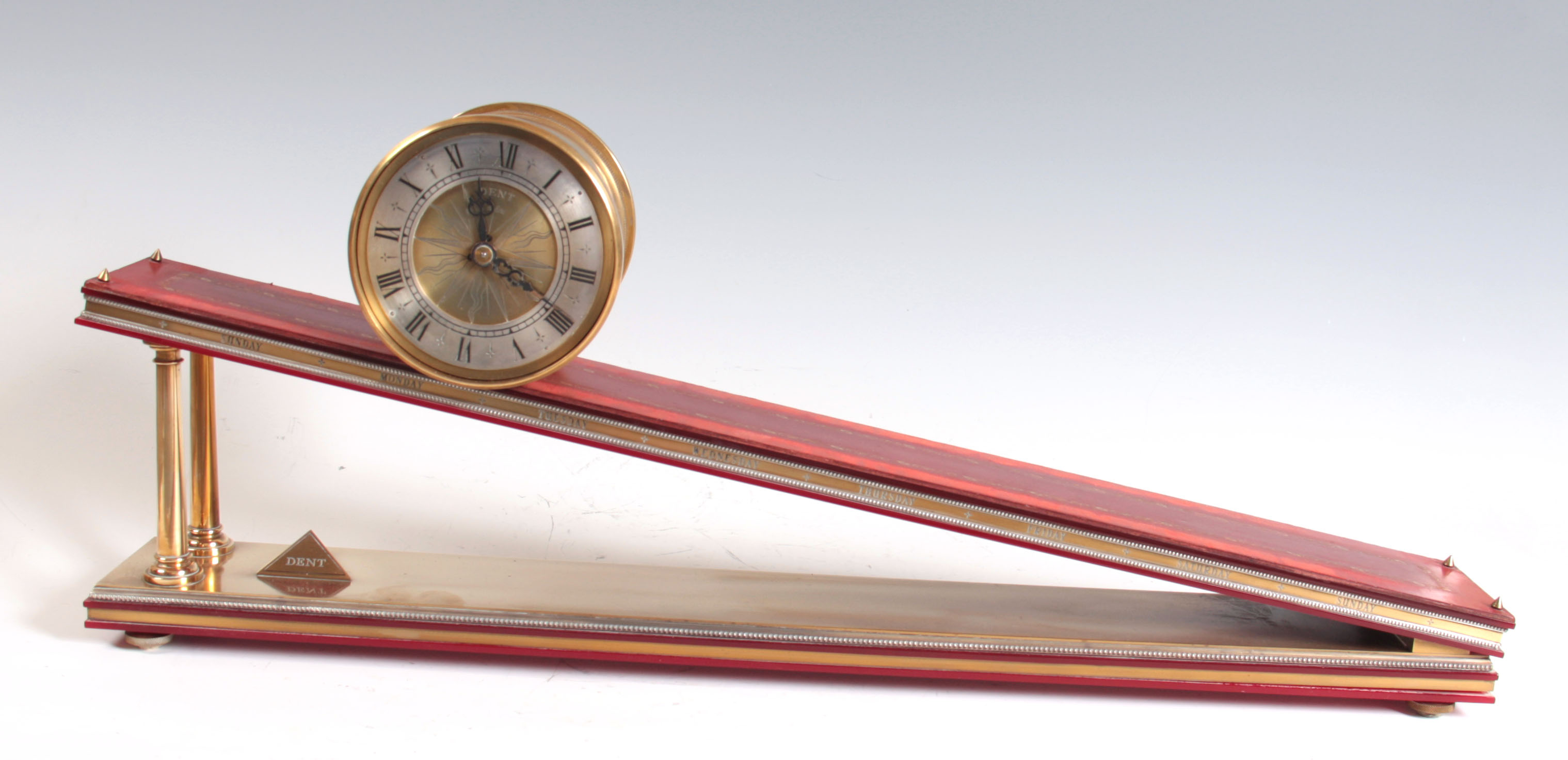 DENT LONDON AN INCLINE PLANE 'ROLLING DRUM' MYSTERY CLOCK the brass