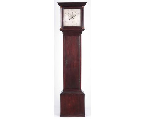 FOY AN EARLY 18TH CENTURY REGULATOR LONGCASE CLOCK the mahogany case with moulded pediment above square glazed door flanked b