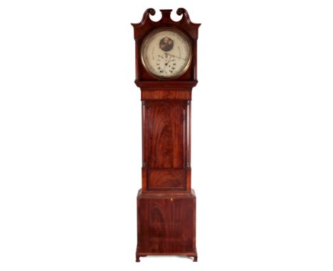 JAMES MUSGROVE, BURTON UPON TRENT. A RARE AND UNUSUAL YEAR GOING YEAR CALENDAR LONGCASE CLOCK the figured mahogany case with 