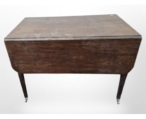 A Regency-style mahogany drop-leaf sofa table, length 97cm, plus another similar. (2)