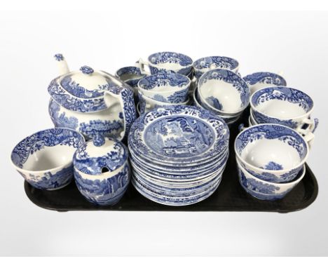 Approximately 38 pieces of Copeland Spode Italian blue and white tea china.