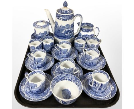 24 pieces of Copeland Spode Italian blue and white coffee china.