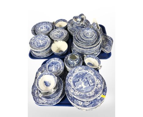 Approximately 130 pieces of Copeland Spode Italian blue and white dinner wares.