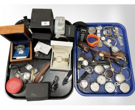 A substantial quantity of vintage and other wristwatches, pocket watches, some automatic, Seiko etc 