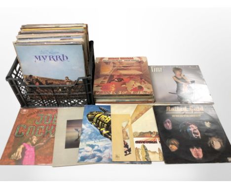 A quantity of vinyl LP records including Tina Turner, Stevie Wonder, Mike Oldfield, greatest hits compilations including The 