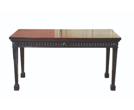 AN IMPORTANT GEORGE III MAHOGANY CONSOLE TABLE in the manner of Thomas Chippendale, with a rectangular top over a tongue and 