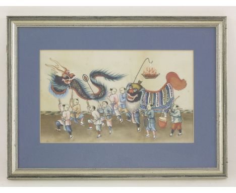 Three Pith Paper Paintings,19th century, one with the Zhuangyuan parade (the title conferred on the one who came first in the