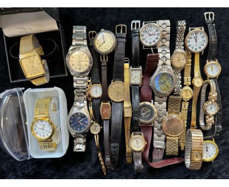 Collection of Ladies &amp; Gents Wristwatches, including leather and bracelet straps, comprising Accurist, &amp; Citron (both