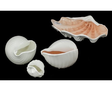 Collection of Wedgwood Shells, Nautilus Collection, four pieces.