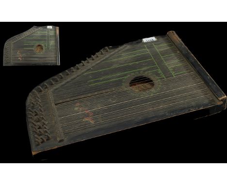 Vintage Zither, measures 19'' wide x 14''.