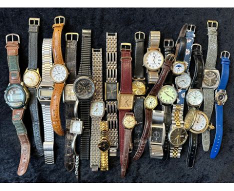 Collection of Ladies &amp; Gents Wristwatches, leather and bracelet straps, assorted makes to include Swiss Hills, Citron, Ze