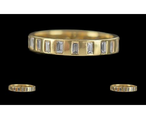 Ladies 18ct Gold Diamond Set Full Eternity Ring. Marked 750 - 18ct to Shank. The Well Matched Diamonds of Excellent Colour / 
